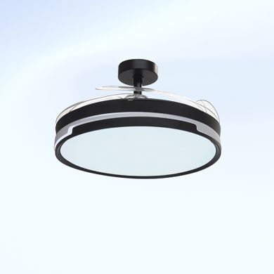 Ventilador DC ROBIN ECO negro, 4 aspas retráctiles, 72W LED 3000|3500|6000K, Al.30/40xD.107/50cm