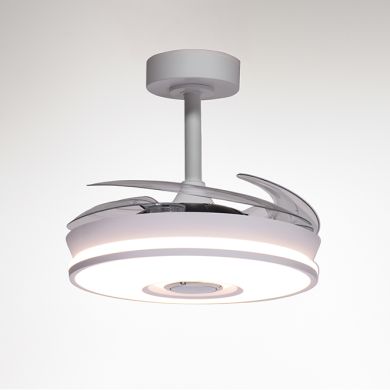 Ceiling fan DC COLORS MINI white, 4retractable blades, 48W LED 3000|4000|6000K APP H.35/45xD.91/40cm