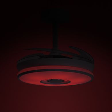 Ceiling fan DC COLORS MINI white, 4retractable blades, 48W LED 3000|4000|6000K APP H.35/45xD.91/40cm