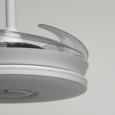 Ceiling fan DC COLORS MINI white, 4retractable blades, 48W LED 3000|4000|6000K APP H.35/45xD.91/40cm