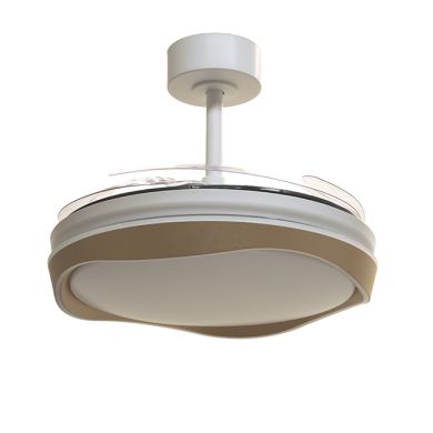 Ventoinha de tecto ALMATI branco/ouro, 4 palas retráteis, 72W LED 3000|4000|6000K, Alt.35xD.108/50cm
