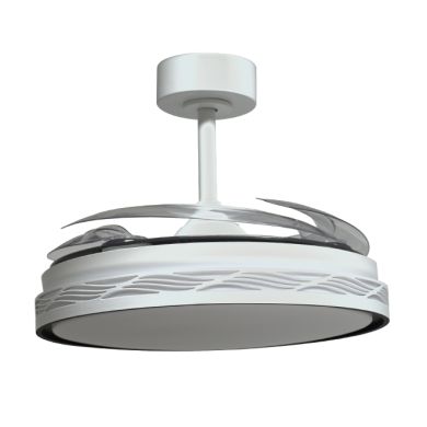 Ceiling fan DC RIGA white/black, 4 retractable blades, 72W LED 3000|4000|6000K, H.35xD.108/50cm