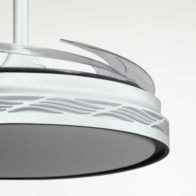 Ceiling fan DC RIGA white/black, 4 retractable blades, 72W LED 3000|4000|6000K, H.35xD.108/50cm