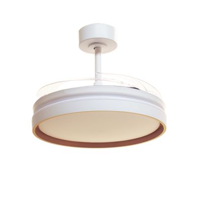 Ventoinha de tecto AKRAN dourado, 4 palas retráteis, 72W LED 3000|4000|6000K, Alt.35xD.108/50cm