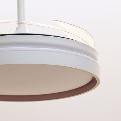 Ventoinha de tecto AKRAN dourado, 4 palas retráteis, 72W LED 3000|4000|6000K, Alt.35xD.108/50cm