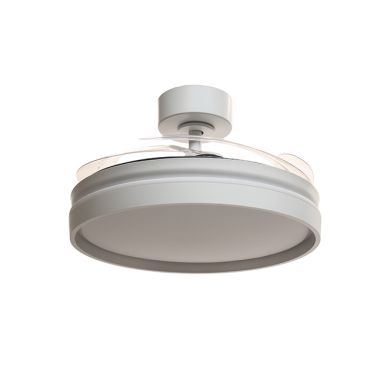 Ventoinha de tecto AKRAN branca, 4 palas retráteis, 72W LED 3000|4000|6000K, Alt.35xD.108/50cm