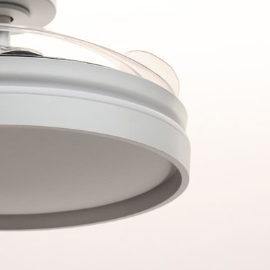 Ventoinha de tecto AKRAN branca, 4 palas retráteis, 72W LED 3000|4000|6000K, Alt.35xD.108/50cm