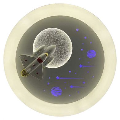 Ceiling fan DC INFANTIL NAVE white, 4 retractable blades, 96W LED 3000|4000|6000K, H.35/45xD.91/40cm