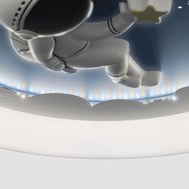 Ventilador DC NEW INFANTIL HOUSTON blanco, 4 aspas retráctiles, 96W LED 3000|4000|6000K, Al.35/45xD.