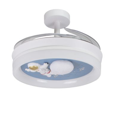 Ceiling fan DC INFANTIL AMSTRONG white,4 retractable blades,96W LED 3000|4000|6000K, H.35/45xD.91/40