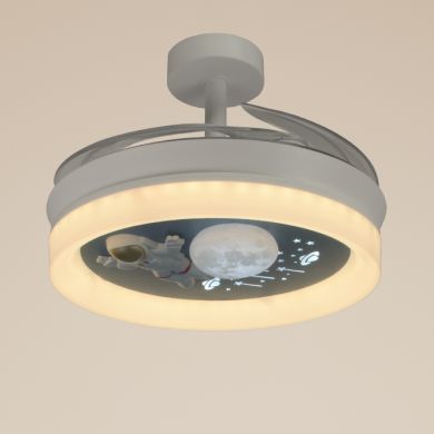 Ceiling fan DC INFANTIL AMSTRONG white,4 retractable blades,96W LED 3000|4000|6000K, H.35/45xD.91/40