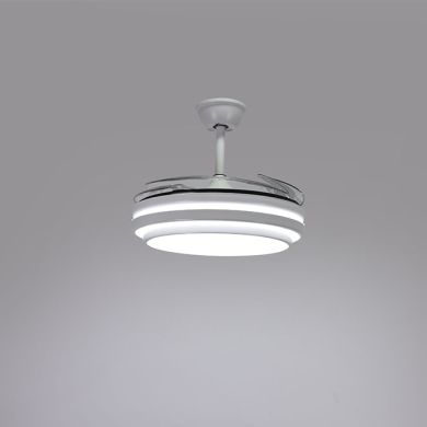 Ceiling fan DC SELENE white, 4 retractable blades, 72W LED 3000|4000|6000K, H.35xD.108/50cm