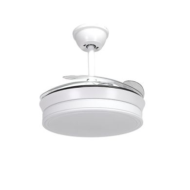 Ceiling fan DC ASGARD MINI white, 4 retractable blades, 48W LED 3000|4000|6000K, H.45xD.91/40cm