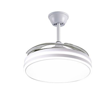 Ventoinha de tecto ASGARD branca, 4 palas retráteis, 72W LED 3000|4000|6000K, Alt.35xD.108/50cm