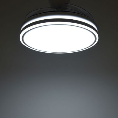 Ventoinha de tecto ASGARD branca, 4 palas retráteis, 72W LED 3000|4000|6000K, Alt.35xD.108/50cm