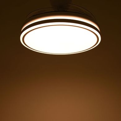 Ventoinha de tecto ASGARD branca, 4 palas retráteis, 72W LED 3000|4000|6000K, Alt.35xD.108/50cm