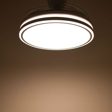 Ventoinha de tecto ASGARD branca, 4 palas retráteis, 72W LED 3000|4000|6000K, Alt.35xD.108/50cm