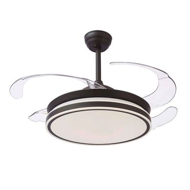 Ceiling fan DC ASGARD black, 4 retractable blades, 72W LED 3000|4000|6000K, H.35xD.108/50cm