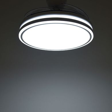 Ceiling fan DC ASGARD black, 4 retractable blades, 72W LED 3000|4000|6000K, H.35xD.108/50cm
