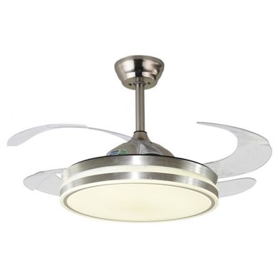 Ceiling fan DC ASGARD nickel, 4 retractable blades, 72W LED 3000|4000|6000K, H.35xD.108/50cm