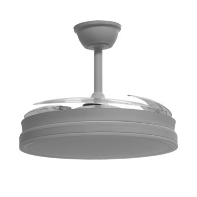 Ventoinha de tecto ASGARD II branca, 4 palas retráteis, 72W LED 3000|4000|6000K Alt.35/45xD.108/50cm