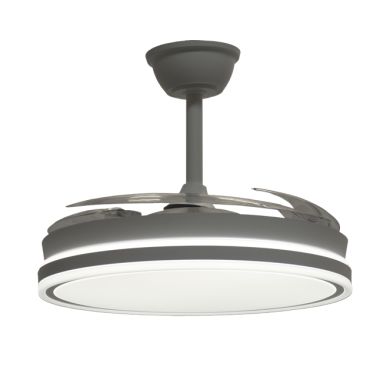 Ventoinha de tecto ASGARD II branca, 4 palas retráteis, 72W LED 3000|4000|6000K Alt.35/45xD.108/50cm