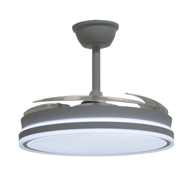 Ventoinha de tecto ASGARD II branca, 4 palas retráteis, 72W LED 3000|4000|6000K Alt.35/45xD.108/50cm