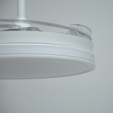 Ventoinha de tecto ASGARD II branca, 4 palas retráteis, 72W LED 3000|4000|6000K Alt.35/45xD.108/50cm