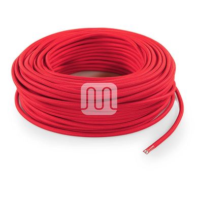 Flexible round fabric covered electrical cable H03VV-F 2x0,75 D.6.2mm red TO57