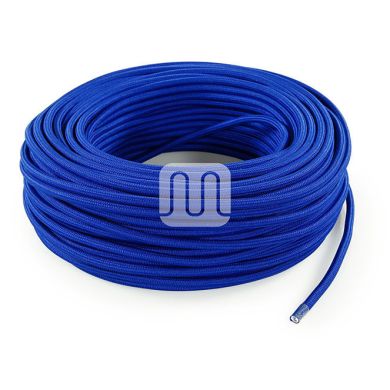 Cable eléctrico cubierto con tela redonda flexible H03VV-F 2x0,75 D.6.2mm azul TO60