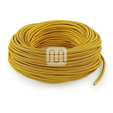 Flexible round fabric covered electrical cable H03VV-F 2x0,75 D.6.2mm gold TO68