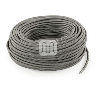 Cable eléctrico cubierto con tela redonda flexible H03VV-F 2x0,75 D.6.2mm gris TO74