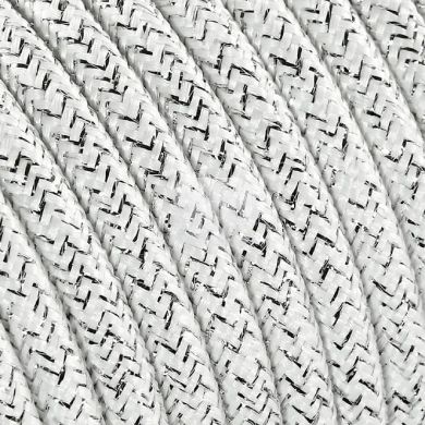 Cable eléctrico cubierto con tela redonda flexible H03VV-F 2x0,75 D.6.2mm blanco TO452