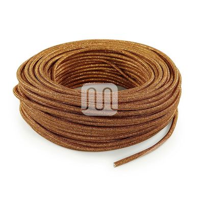 Cable eléctrico cubierto con tela redonda flexible H03VV-F 2x0,75 D.6.2mm cobre TO454