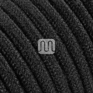 Cable eléctrico cubierto con tela redonda flexible H03VV-F 2x0,75 D.6.8mm negro TO414