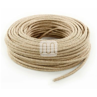 Flexible round fabric covered electrical cable H03VV-F 2x0,75 D.7.2mm jute TO415