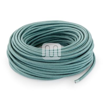 Flexible round fabric covered electrical cable H03VV-F 2x0,75 D.6.8mm sage TO420