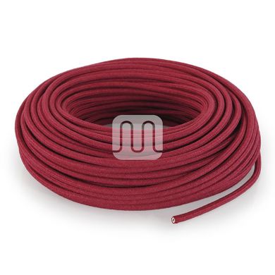 Flexible round fabric covered electrical cable H03VV-F 2x0,75 D.6.8mm cherry TO422