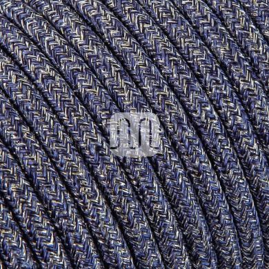 Flexible round fabric covered electrical cable H03VV-F 2x0,75 D.6.2mm lamé jeans TO459