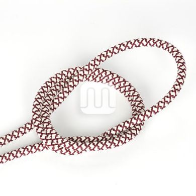 Flexible round fabric covered electrical cable H03VV-F 2x0,75 D.6.8mm cream bordeaux TO501