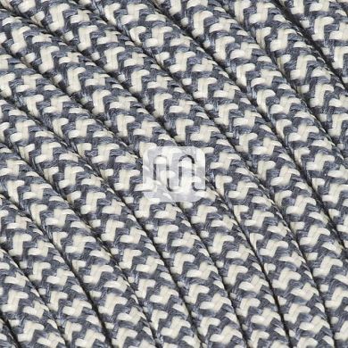 Flexible round fabric covered electrical cable H03VV-F 2x0,75 D.6.8mm cream graphite TO504