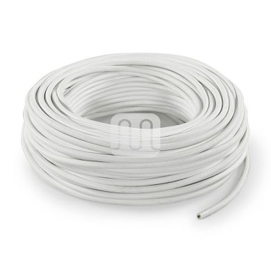 Cable eléctrico cubierto con tela redonda flexible H03VV-F 3x0,75 D.6.4mm blanco TO53