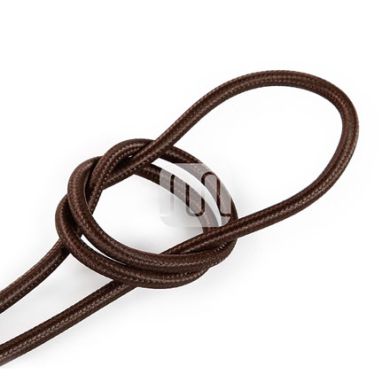 Cable eléctrico cubierto con tela redonda flexible H03VV-F 3x0,75 D.6.4mm marrón TO61