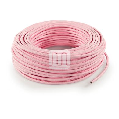 Cable eléctrico cubierto con tela redonda flexible H03VV-F 3x0,75 D.6.4mm rosa TO70