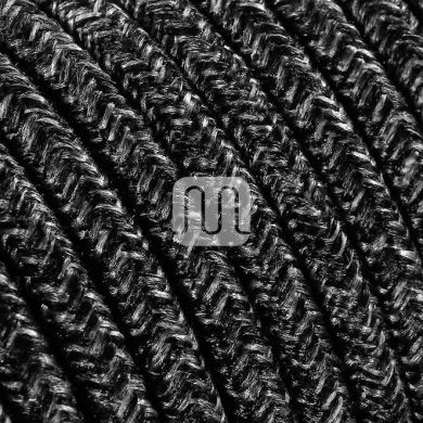 Cable eléctrico cubierto con tela redonda flexible H03VV-F 3x0,75 D.7.0mm gris oscuro TO403