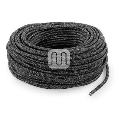Cable eléctrico cubierto con tela redonda flexible H03VV-F 3x0,75 D.7.0mm gris oscuro TO403