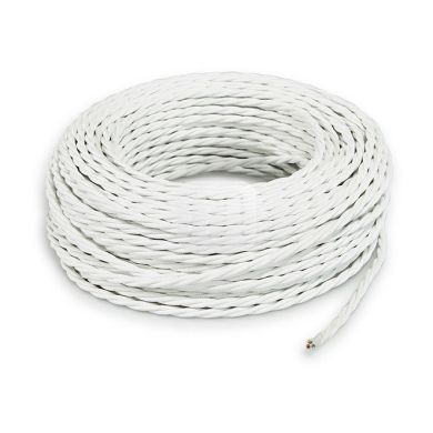 Cable eléctrico H05V2-K cubierto con tela torcida FRRTX 2x0,75 D.5.8mm blanco TR3