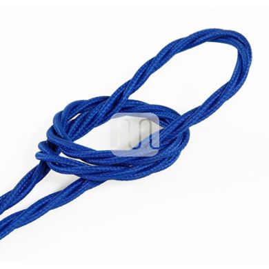 Cable eléctrico H05V2-K cubierto con tela torcida FRRTX 2x0,75 D.5.8mm azul TR10