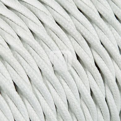 Twisted fabric covered electrical cable H05V2-K FRRTX 3x0,75 D.6.4mm white TR3