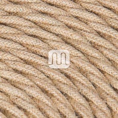 Twisted fabric covered electrical cable H05V2-K FRRTX 3x0,75 D.7.8mm jute TR415